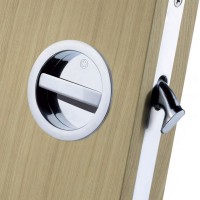 Manital Sliding Pocket Door Bathroom Lock Set ART55BCP Polished Chrome 96.36