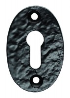 Ludlow Foundries Oval Shaped Lever Key Escutcheon LF5539U Black Antique 2.40
