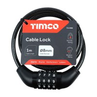 Timco Combination Cable Lock 8mm x 1000mm CL1000 9.12