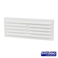 Timloc White Louvered Vent with Flyscreen 260mm x 104mm 3.91
