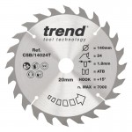 TREND CSB/14024T WOOD SAWBLADE 140X20X24TX1.8 26.30