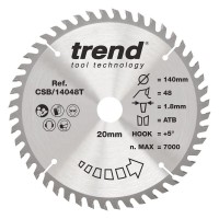 TREND CSB/14048T WOOD SAWBLADE 140X20X48TX1.8 32.16