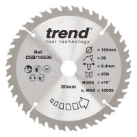 TREND CSB/16536 WOOD SAWBLADE 165X30X36TX2.4 36.05