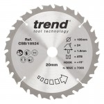 TREND CSB/18524 WOOD SAWBLADE 185X20X24TX1.8 34.10