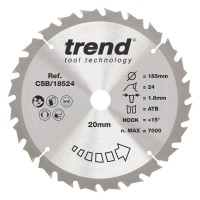 TREND CSB/18524 WOOD SAWBLADE 185X20X24TX1.8 34.10