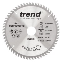 TREND CSB/19060TB WOOD SAWBLADE 190X30X60TX1.5 44.83