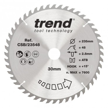 TREND CSB/23548 WOOD SAWBLADE 235X30X48TX2.8