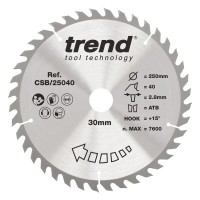 TREND CSB/25040 WOOD SAWBLADE 250X30X40TX2.8 56.52