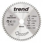 TREND CSB/26060 WOOD SAWBLADE 260X30X60TX2.3 75.02