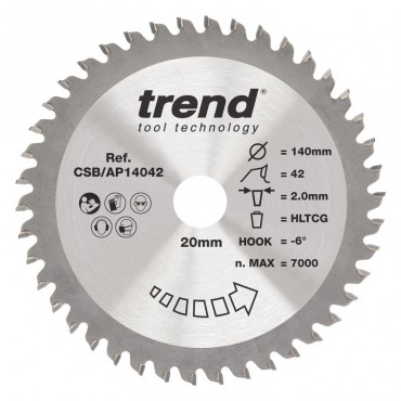 TREND CSB/AP14042 AP SAWBLADE 140X20X42TX2.0