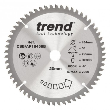 TREND CSB/AP18458B AP SAWBLADE 184X20X58TX2.8