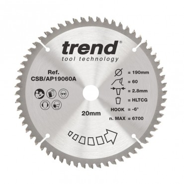 TREND CSB/AP19060A AP SAWBLADE 190X20X60TX2.8