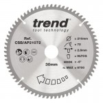 TREND CSB/AP21072 AP SAWBLADE 210X30X72TX2.8 54.58