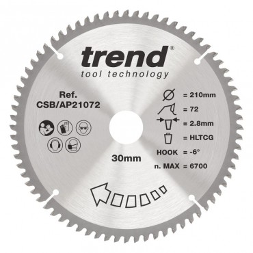 TREND CSB/AP21072 AP SAWBLADE 210X30X72TX2.8