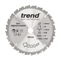 TREND CSB/CC19024T WOOD CC SAWBLADE 190X20X24TX1.9 42.86