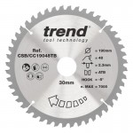 TREND CSB/CC19048TB WOOD CC SAWBLADE 190X30X48TX2.3 46.78