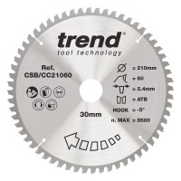 TREND CSB/CC21060 WOOD CC SAWBLADE 210X30X60TX2.4 48.72