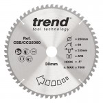 TREND CSB/CC25060 WOOD CC SAWBLADE 250X30X60TX3.0 64.32