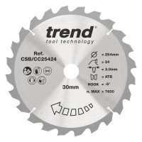 TREND CSB/CC25424 WOOD CC SAWBLADE 254X30X24TX3.0 51.65