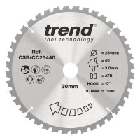 TREND CSB/CC25440 WOOD CC SAWBLADE 254X30X40TX3.0 57.48