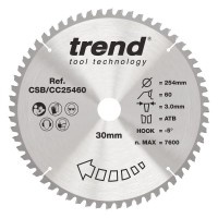 TREND CSB/CC25460 WOOD CC SAWBLADE 254X30X60TX3.0 74.06