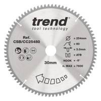 TREND CSB/CC25480 WOOD CC SAWBLADE 254X30X80TX3.0 85.75