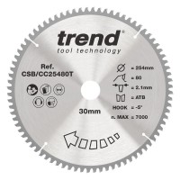 TREND CSB/CC25480T WOOD CC SAWBLADE 254X30X80TX2.1 77.95