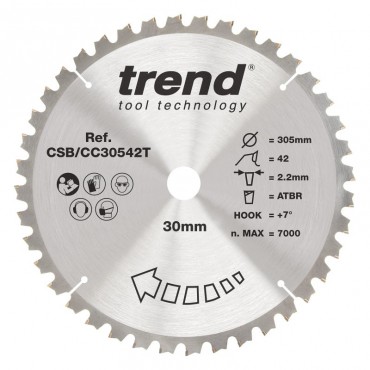 TREND CSB/CC30542T WOOD CC SAWBLADE 305X30X42TX2.2