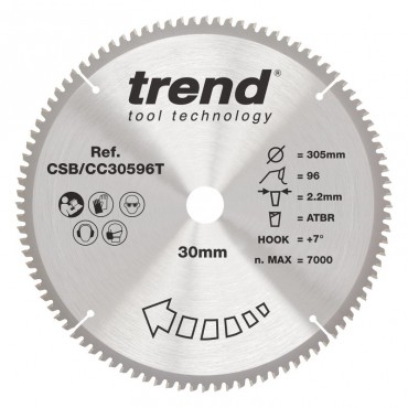 TREND CSB/CC30596T WOOD CC SAWBLADE 305X30X96TX2.2