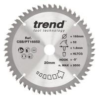 TREND CSB/PT16852 HPL SAWBLADE 168X20X52TX1.8 32.22