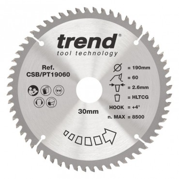 TREND CSB/PT19060 HPL SAWBLADE 190X30X60TX2.6