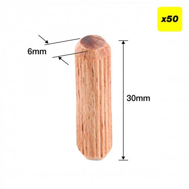 Trend DWL/6X30/50 Dowels 6 x 30mm Pack of 50