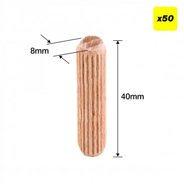 Trend DWL/8X40/50 Dowels 8 x 40mm Pack of 50