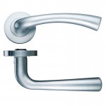 Door Handles Stanza Florence Lever on Round Rose Satin Nickel ZPZ020SN 17.01