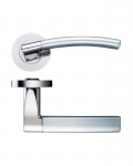 Door Handles Stanza Amalfi Lever on Round Rose Dual Finish Polished & Satin Nickel ZPZ080PNSN 18.41