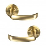 ASSA 640 Unsprung Lever Door Handles Polished Brass Pair 83.62