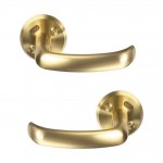 ASSA 6640 Sprung Lever Door Handles Polished Brass Pair 123.76