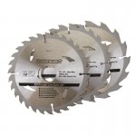 TCT Circular Saw Blades Silverline 165mm Pack of 3 23.56