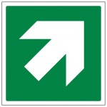 Diagonal Arrow Sign 150 x 150mm Rigid Self Adhesive BS65 BS5499 7.92