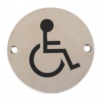 Disabled Toilet Sign Symbol 76mm Diameter PSS 3.60