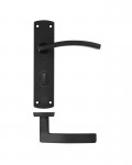 Door Handles Stanza Toledo Bathroom Lock on Backplate Matt Black ZPA033-MB 12.08