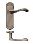 Zoo Door Handles Asti Lever Latch on Backplate PR062FB Florentine Bronze 19.84