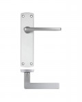 Door Handles Stanza Leon Latch on Backplate Satin Chrome ZPA012-SC 11.92