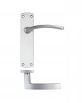 Door Handles Stanza Toledo Latch on Backplate Satin Chrome ZPA032-SC 11.92