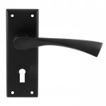 Serozzetta Venti Lever Lock Door Handles on Plate SZR021MB Matt Black 18.34