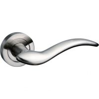 Mediterranean Barcelona Door Handles on Rose M-86-SN Satin Nickel - £25.75 INC VAT