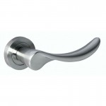 Mediterranean Malaga Door Handle on Rose M-27-SN Satin Nickel 28.44