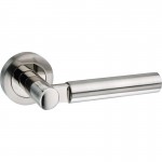 Mediterranean Palermo Door Handles on Rose M-63-SN/NP Satin Nickel / Polished Nickel 27.76