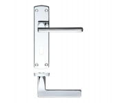 Zoo Door Handles Leon Lever Lock on Backplate Polished Chrome 14.12