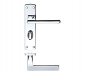 Zoo Door Handles Leon Bathroom Lock on Backplate Polished Chrome 18.32